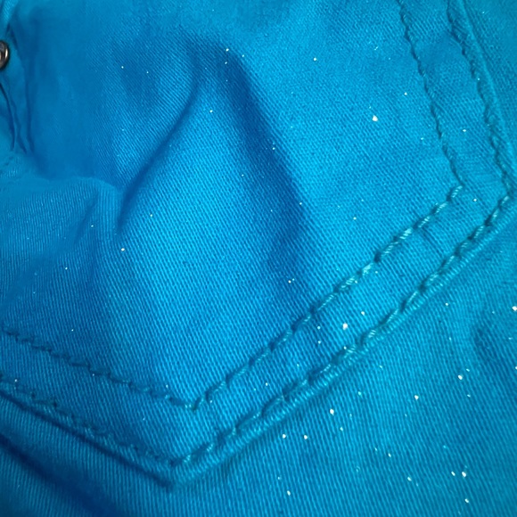 Sparkly Total Girl Turquoise Pants 14R - Picture 5 of 5